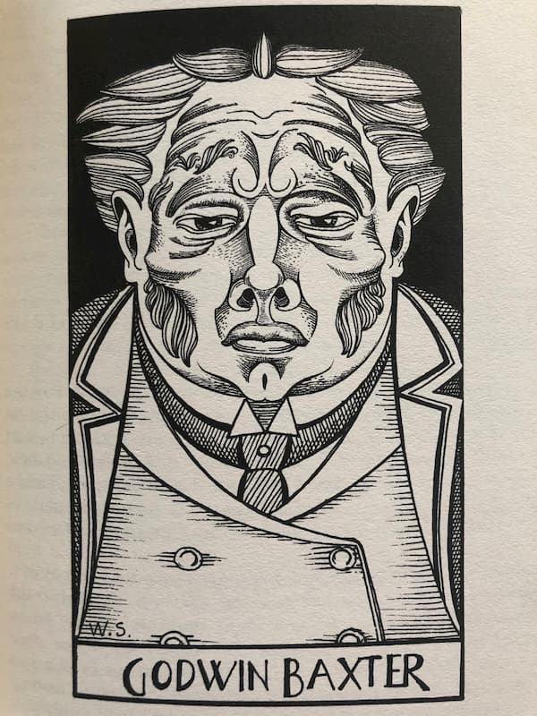 Plate of Godwin Baxter from Poor Things by Alasdair Gray